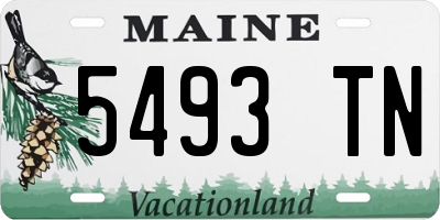 ME license plate 5493TN