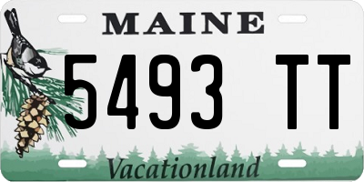 ME license plate 5493TT