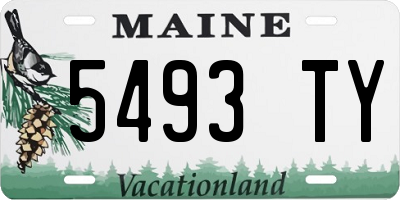 ME license plate 5493TY