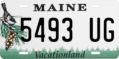 ME license plate 5493UG