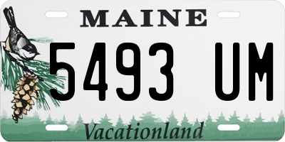 ME license plate 5493UM