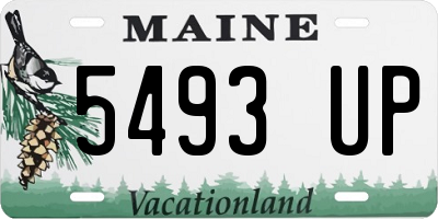 ME license plate 5493UP
