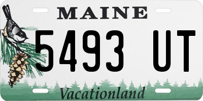 ME license plate 5493UT