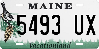 ME license plate 5493UX