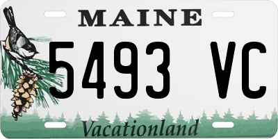 ME license plate 5493VC