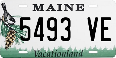 ME license plate 5493VE