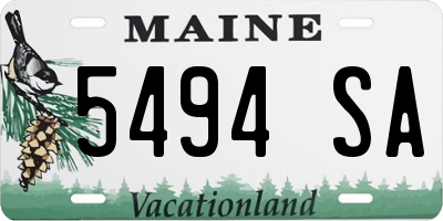 ME license plate 5494SA