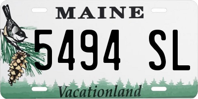ME license plate 5494SL