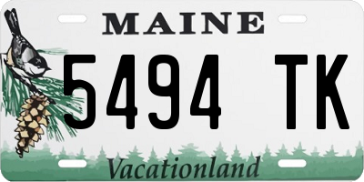 ME license plate 5494TK