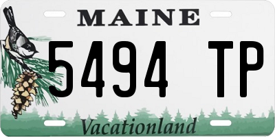 ME license plate 5494TP