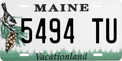 ME license plate 5494TU