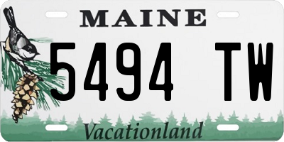 ME license plate 5494TW