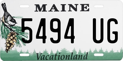 ME license plate 5494UG