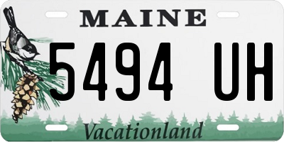 ME license plate 5494UH