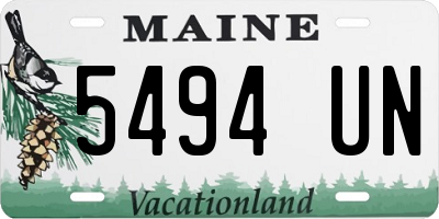 ME license plate 5494UN