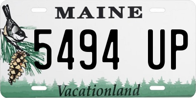 ME license plate 5494UP