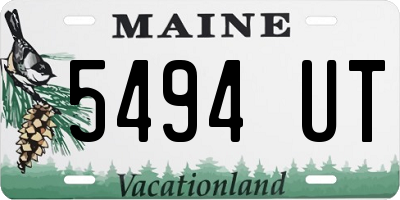 ME license plate 5494UT