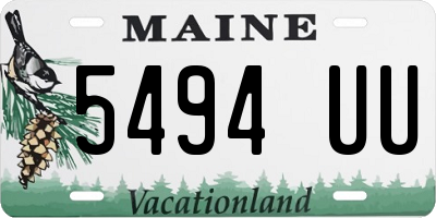 ME license plate 5494UU