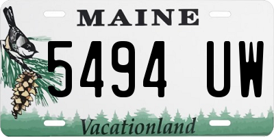 ME license plate 5494UW