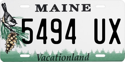 ME license plate 5494UX