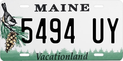 ME license plate 5494UY