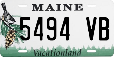 ME license plate 5494VB