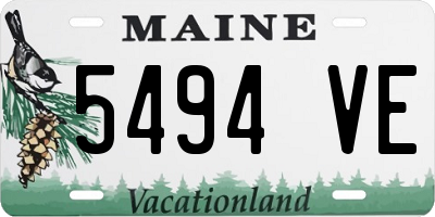 ME license plate 5494VE