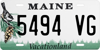 ME license plate 5494VG