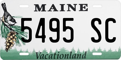 ME license plate 5495SC