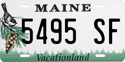 ME license plate 5495SF