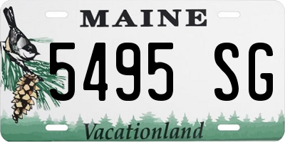 ME license plate 5495SG