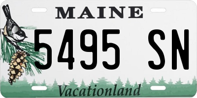 ME license plate 5495SN