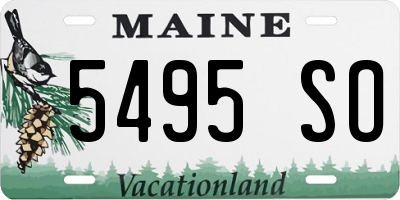 ME license plate 5495SO