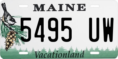 ME license plate 5495UW