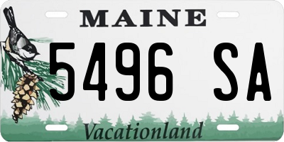 ME license plate 5496SA