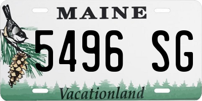 ME license plate 5496SG