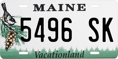 ME license plate 5496SK