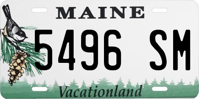 ME license plate 5496SM