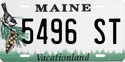 ME license plate 5496ST