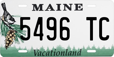 ME license plate 5496TC