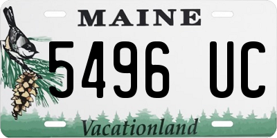 ME license plate 5496UC