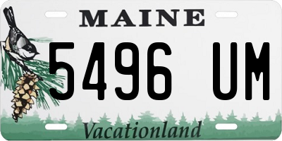 ME license plate 5496UM