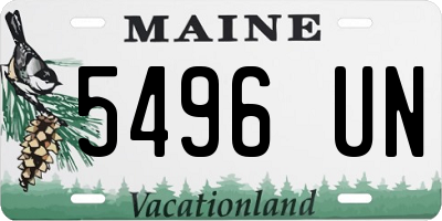 ME license plate 5496UN