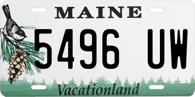 ME license plate 5496UW