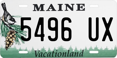 ME license plate 5496UX