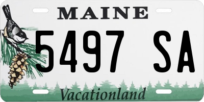 ME license plate 5497SA