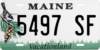 ME license plate 5497SF