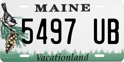ME license plate 5497UB