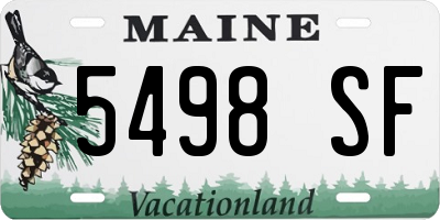 ME license plate 5498SF