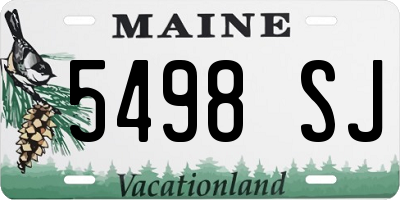 ME license plate 5498SJ